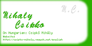 mihaly csipko business card