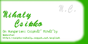 mihaly csipko business card